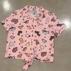 Pink Animal Print Blouse